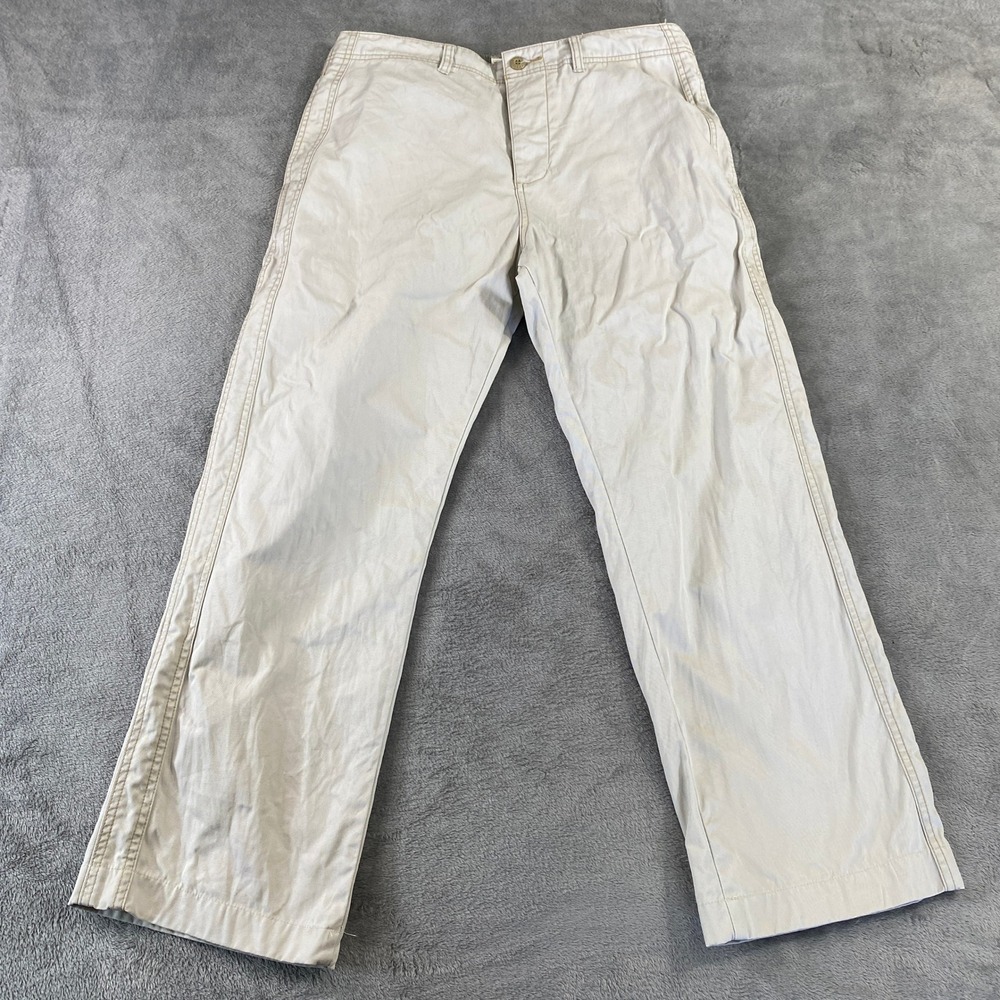 Quiksilver Chino Pants Mens 33 Tan Khaki Button Fly Straight Leg Y2k Vintage